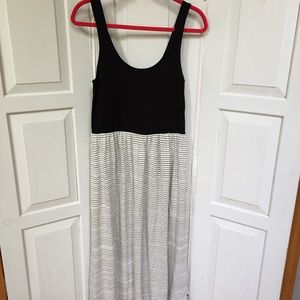 Lou & Grey Black & White Striped Maxi Dress